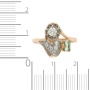 Кольцо из комбинированного золота 583 пробы c 1 бриллиантом и 5 упр. огр. бриллиантами и 1 изумрудом 101652 фото 3