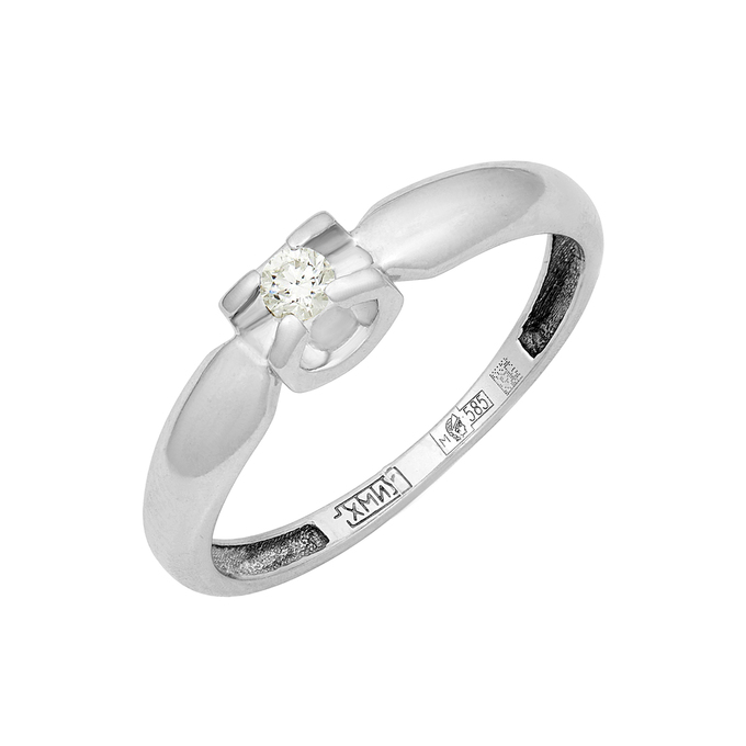 Кольцо из золота 585 пробы c бриллиантом