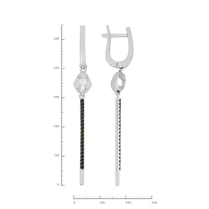 Серьги из золота 585 пробы c бриллиантами, Л 0615 8848 за 65000