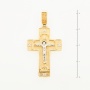 Крестик из комбинированного золота 585 пробы c 4 бриллиантами Л75007196 фото 2