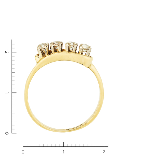 Кольцо из комбинированного золота 750 пробы c 4 бриллиантами, Л05130937 за 41400