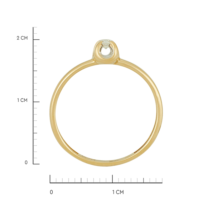 Кольцо из золота 585 пробы c бриллиантом, Л 6202 1293 за 17200