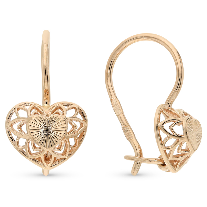 Серьги из красного золота 585 пробы