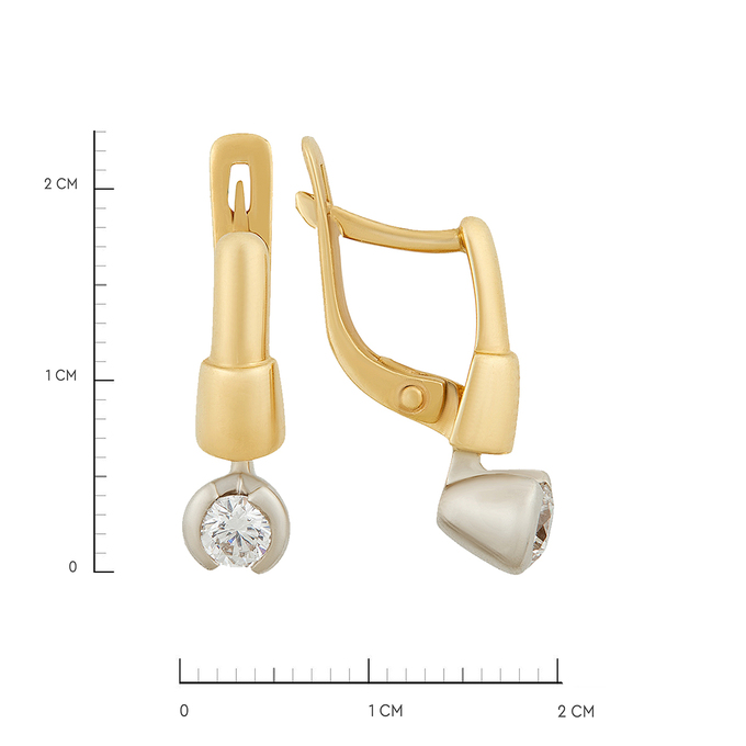 Серьги из золота 750 пробы c бриллиантами, Ц О007 1186 за 98000