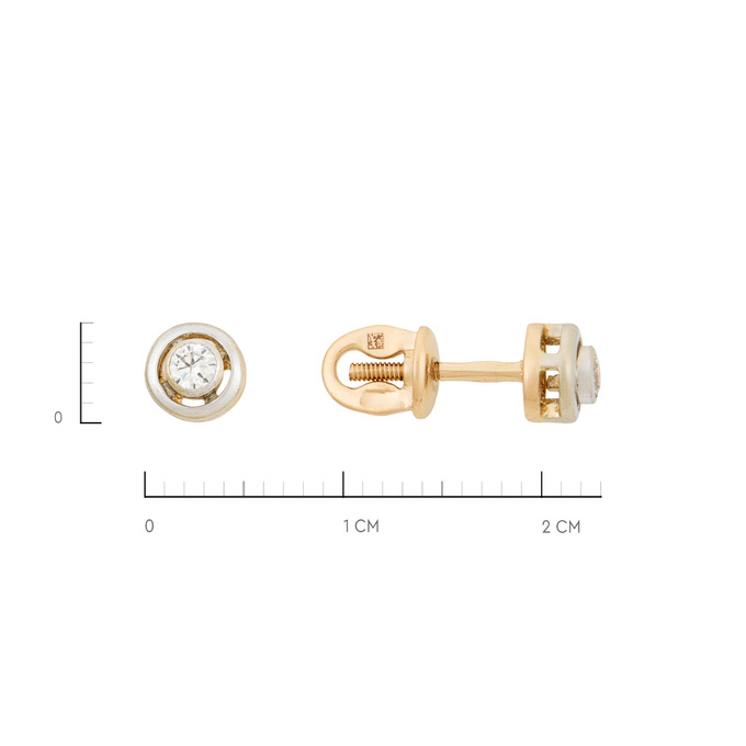 Серьги из золота 585 пробы c бриллиантами, Л 5104 2349 за 27200