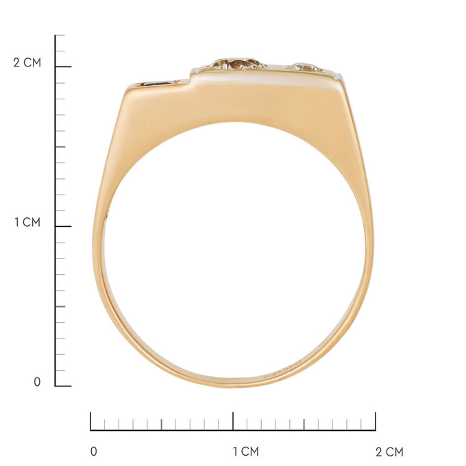 Кольцо из золота 585 пробы c бриллиантами и сапфиром