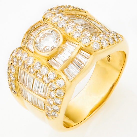 Кольцо из желтого золота 750 пробы c 108 бриллиантами, Л22098952 за 305400