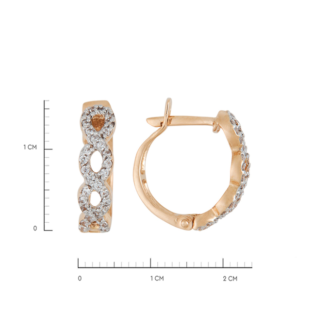 Серьги из золота 585 пробы c 60 фианитами, Л 2414 8630 за 21120