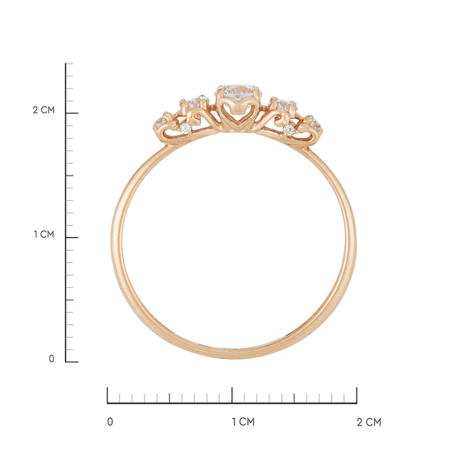 Кольцо из золота 585 пробы c 5 фианитами, Л 4507 7832 за 10000