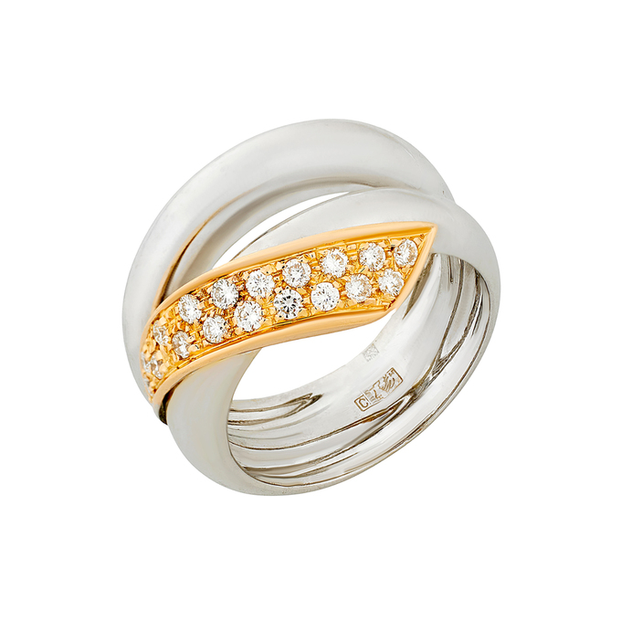 Кольцо из золота 750 пробы c бриллиантами, Л 0911 4246 за 167000