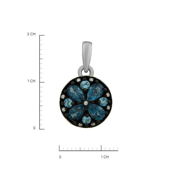 Подвеска из золота 585 пробы c топазами и бриллиантами, Л 3507 0796 за 18320