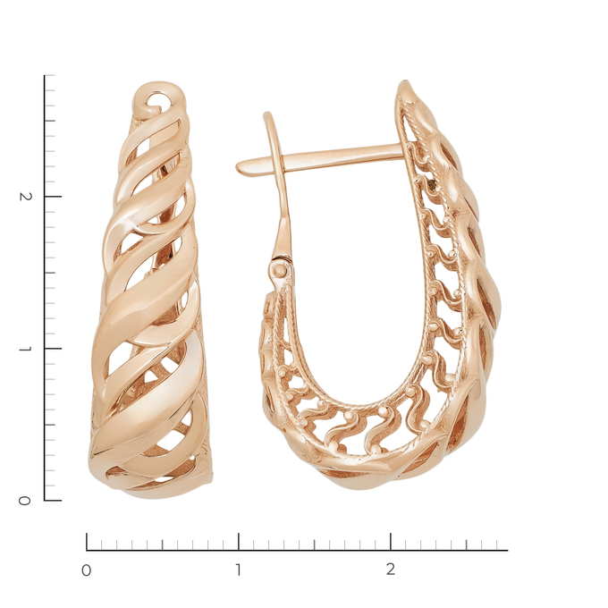 Серьги из красного золота 585 пробы