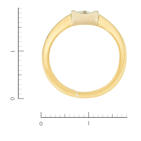 Кольцо из комбинированного золота 750 пробы c 1 бриллиантом, Л31122865 за 21160