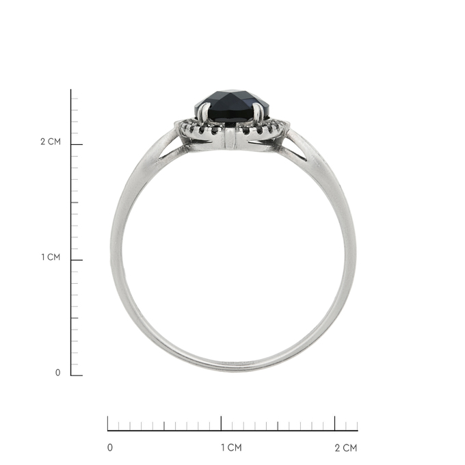 Кольцо из золота 585 пробы c бриллиантами и ониксом, Л 5804 3520 за 17325