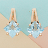 Серьги из золота 585 пробы c 2 топазами