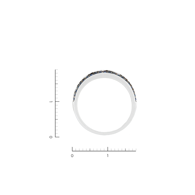Кольцо из золота 585 пробы c 25 бриллиантами и 42 сапфирами, Л 1811 5203 за 25520