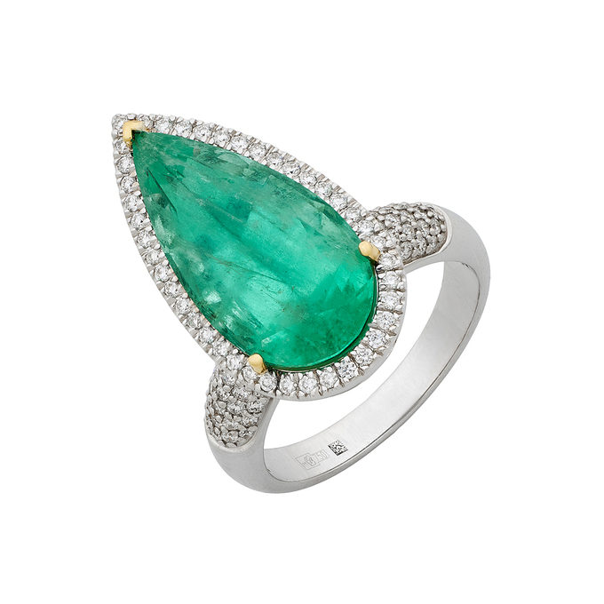 Кольцо из золота 750 пробы c изумрудом, Л 2812 1016 за 720000