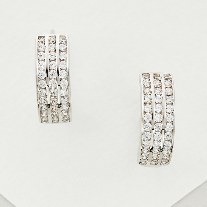 Серьги из золота 585 пробы c фианитами