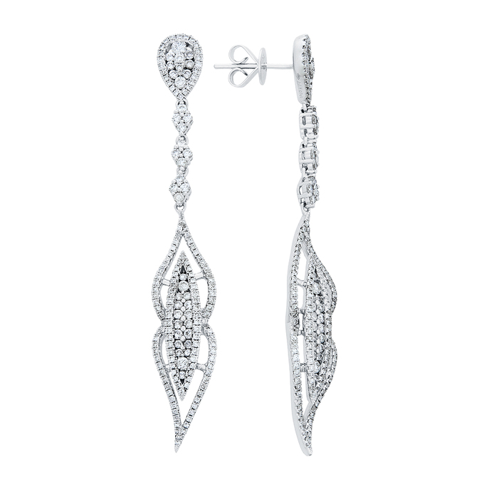 Серьги из золота 750 пробы c бриллиантами, Ц О007 0703 за 182000