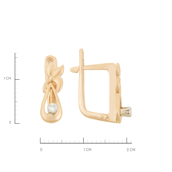 Серьги из золота 585 пробы c бриллиантами, Ц О007 2766 за 34300