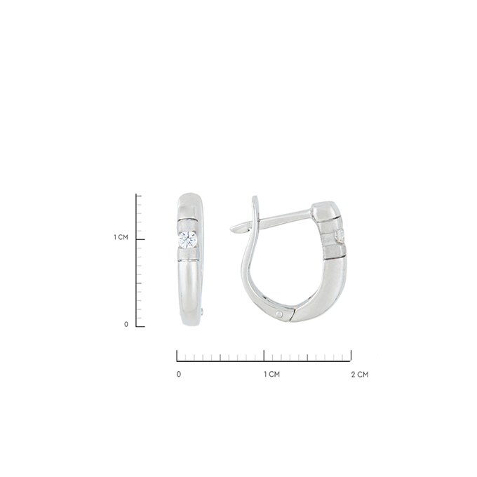Серьги из золота 585 пробы c 2 бриллиантами, Л 3309 3607 за 31205