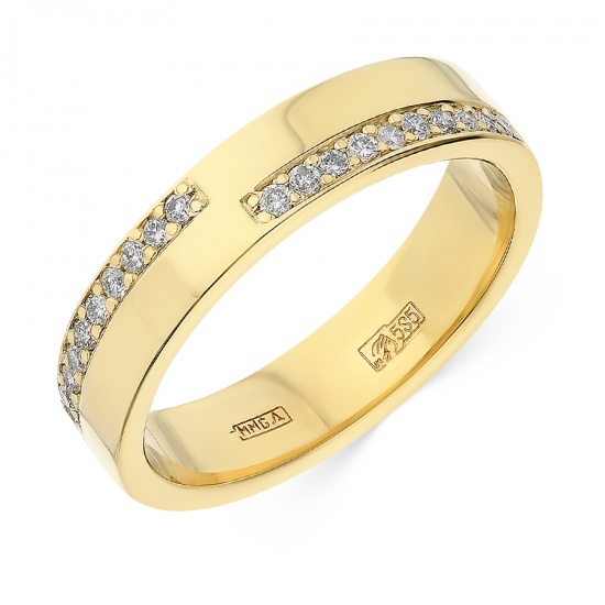 Кольцо из желтого золота 585 пробы c 20 бриллиантами, Л41030747 за 33950
