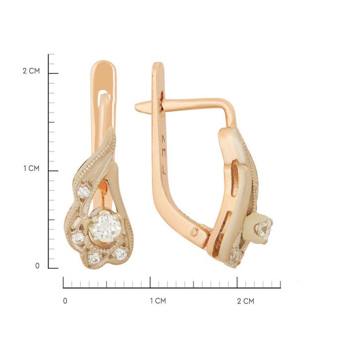Серьги из золота 585 пробы c бриллиантами, Ц О007 2108 за 79840