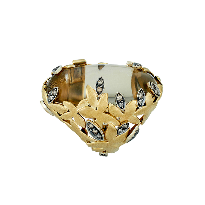 Кольцо из золота 750 пробы c кварцем и бриллиантами, Л 2811 8712 за 720000