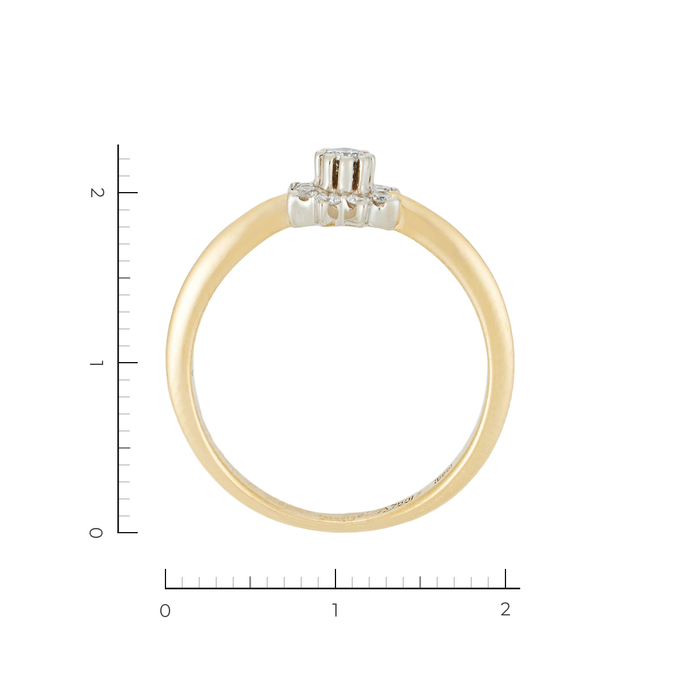 Кольцо из золота 750 пробы c 9 бриллиантами
