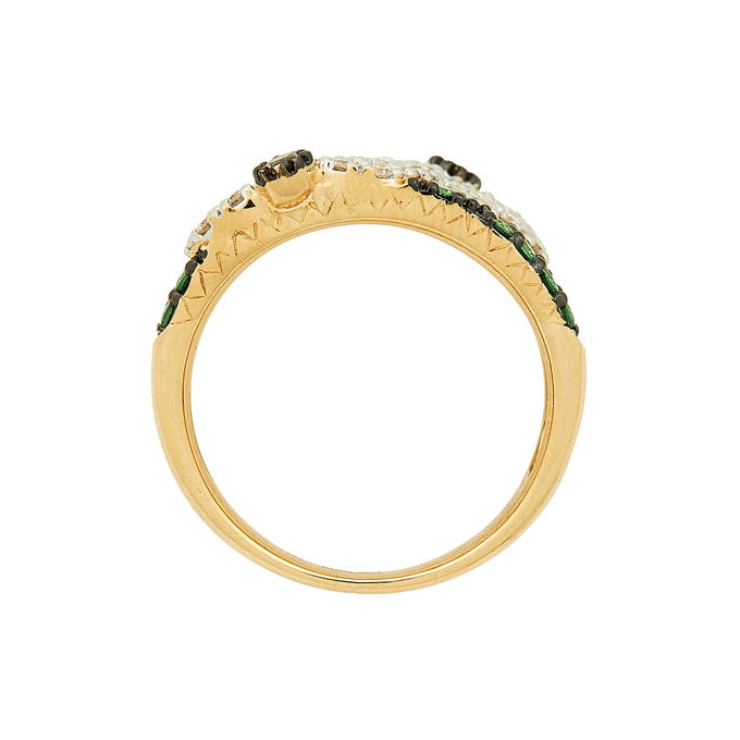 Кольцо из золота 585 пробы c бриллиантами и гранатами, Л 2811 8739 за 109000