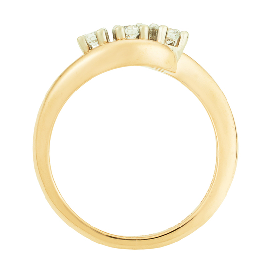 Кольцо из комбинированного золота 585 пробы c 3 бриллиантами, Л37049647 за 48540