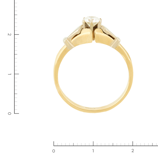 Кольцо из комбинированного золота 750 пробы c 1 бриллиантом, Л28080141 за 71955