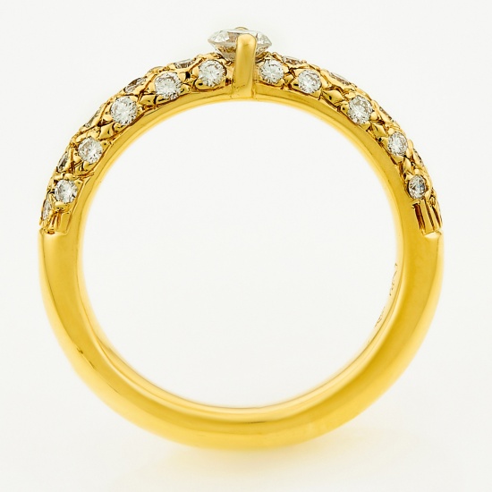 Кольцо из желтого золота 750 пробы c 31 бриллиантами, Л57029199 за 89900