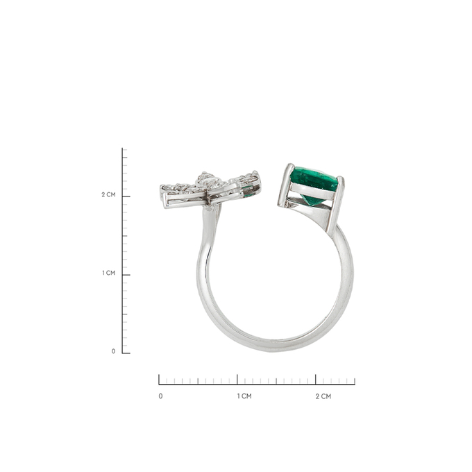 Кольцо из золота 585 пробы c изумрудом и бриллиантами, Л 2811 7455 за 305000