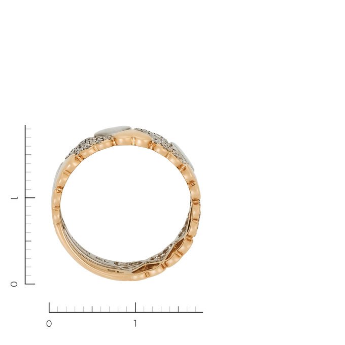 Кольцо из комбинированного золота 585 пробы c 78 бриллиантами, Л 7302 2850 за 29330