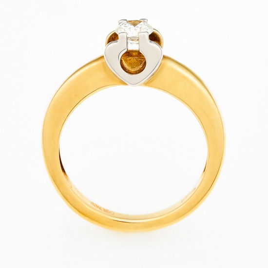 Кольцо из комбинированного золота 750 пробы c 1 бриллиантом, Л42003865 за 89750