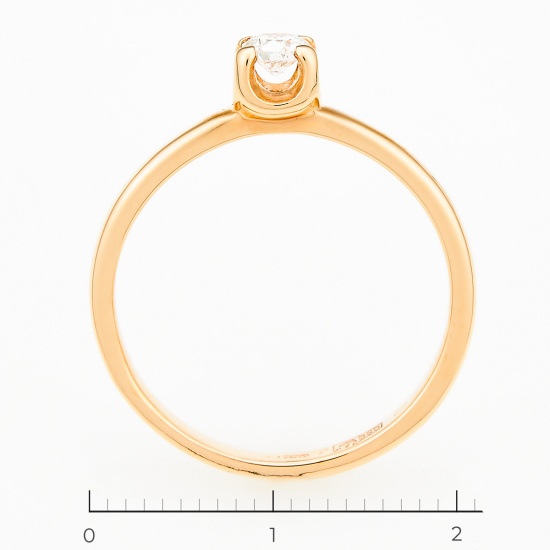 Кольцо из красного золота 585 пробы c 1 бриллиантом, Л41048302 за 28760