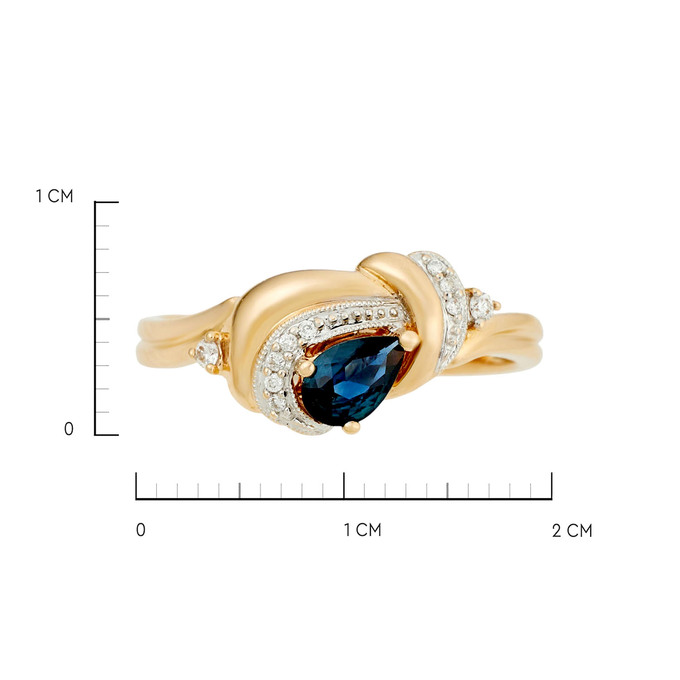 Кольцо из золота 585 пробы с сапфиром и бриллиантами, Л 3506 4622 за 43000