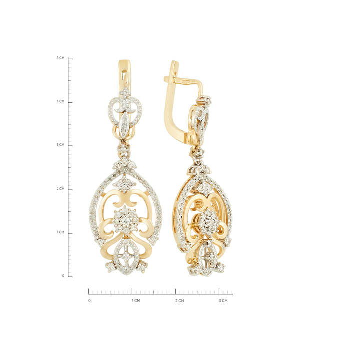 Серьги из золота 585 пробы с бриллиантами, Ц О007 5621 за 132000
