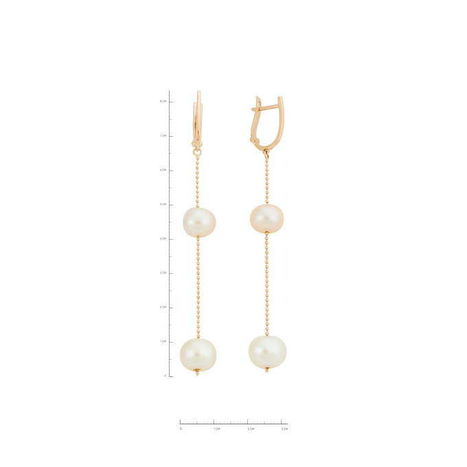 Серьги из золота 585 пробы с культивированным жемчугом, Ц О007 5030 за 39000