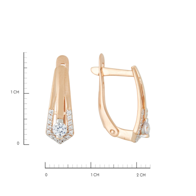 Серьги из золота 585 пробы c 32 фианитами, Л 6602 4412 за 19840