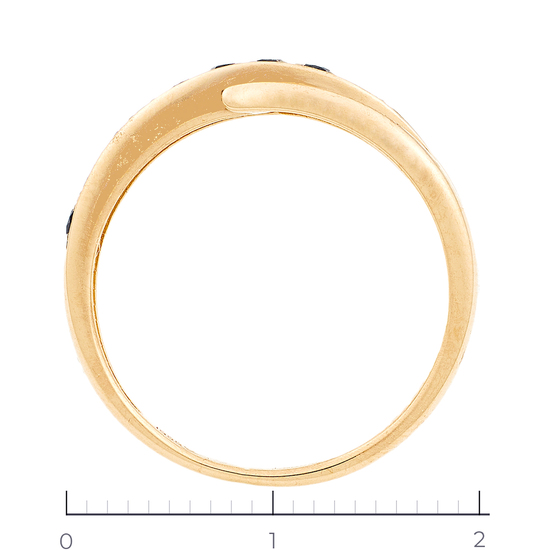 Кольцо из красного золота 585 пробы c 9 сапфирами и 8 бриллиантами, Л20103019 за 16140