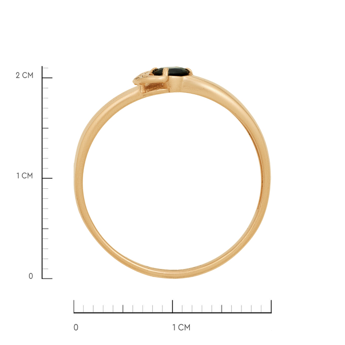 Кольцо из золота 585 пробы c сапфиром и бриллиантами, Л 7303 4318 за 23600