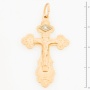Крестик из комбинированного золота 585 пробы c 1 бриллиантом Л06154736 фото 2