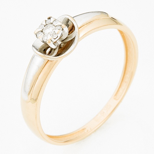 Кольцо из комбинированного золота 585 пробы c 8 бриллиантами Л36057270 фото 1