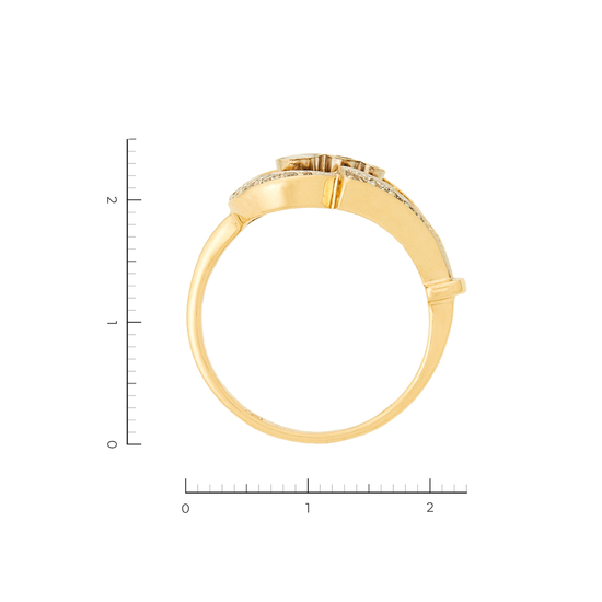Кольцо из комбинированного золота 585 пробы c 24 бриллиантами, Л30134052 за 51200