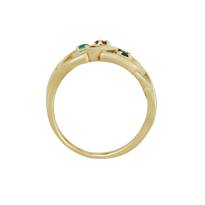 Кольцо из золота 585 пробы c рубином, сапфиром и изумрудом, Л 2811 8685 за 74880