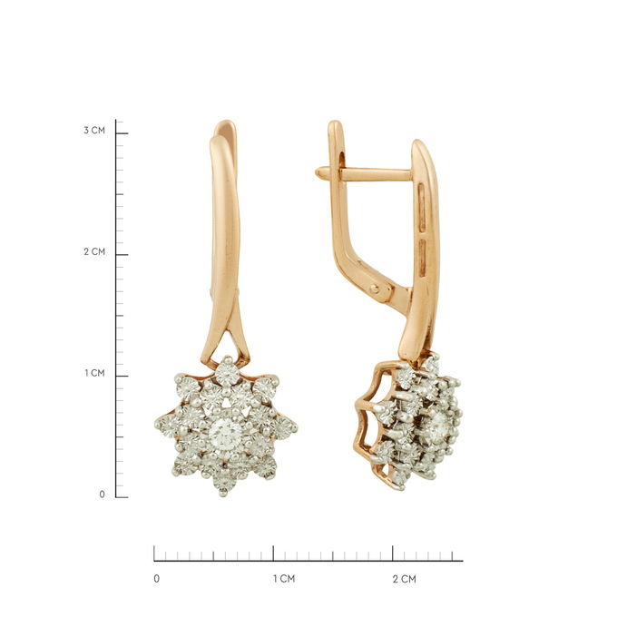 Серьги из золота 585 пробы c бриллиантами, Ц О007 2205 за 78400
