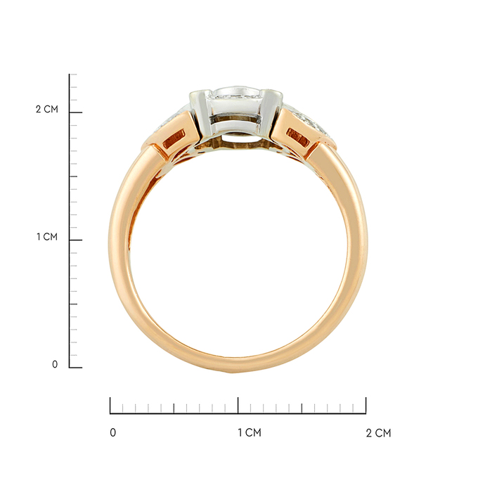 Кольцо из золота 585 пробы c бриллиантами