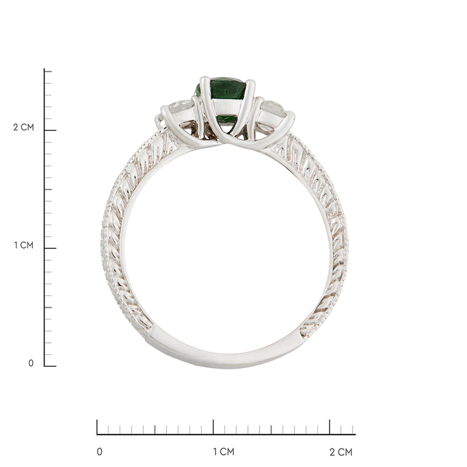 Кольцо из золота 750 пробы c демантоидом и бриллиантами, Л 2812 2984 за 98000